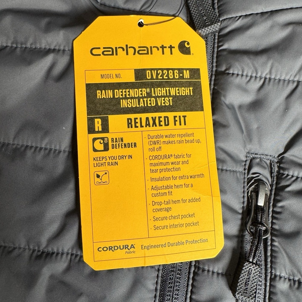 NWT Carhartt Rain Defender Quilted Puffer Gray Vest Men's Large Tall - Picture 3 of 11